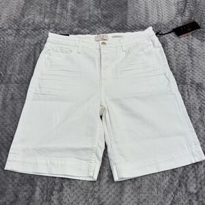 JEN7 Bermuda Shorts Womens 10 Sculpting Panel Mid Rise Denim Stretch Casual